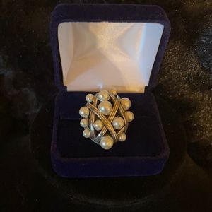 BRIGHTON pearl and sterling silver ring.